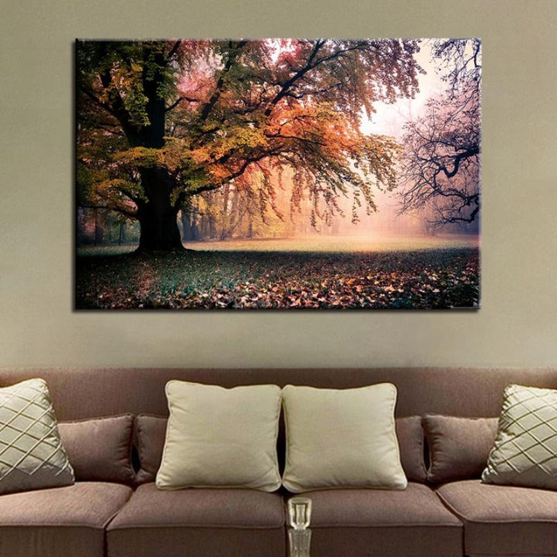 Herbst Große Bäume - Leinwand Wandkunst Malerei