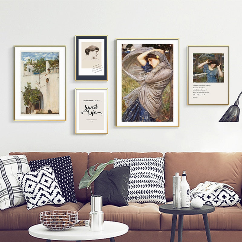 Vintage abstrakte Figurenbilder auf Leinwand - Wandkunst auf Leinwand