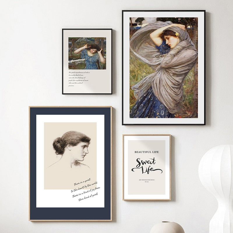 Vintage abstrakte Figurenbilder auf Leinwand - Wandkunst auf Leinwand