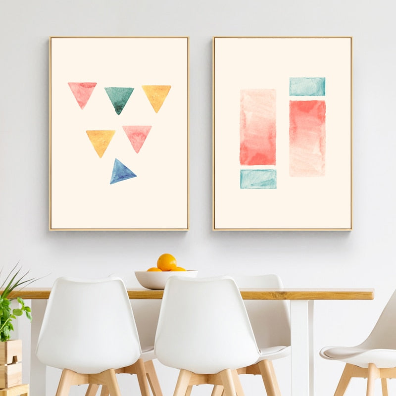 Geometrische Aquarelldrucke Poster - Leinwand Wandkunst Malerei