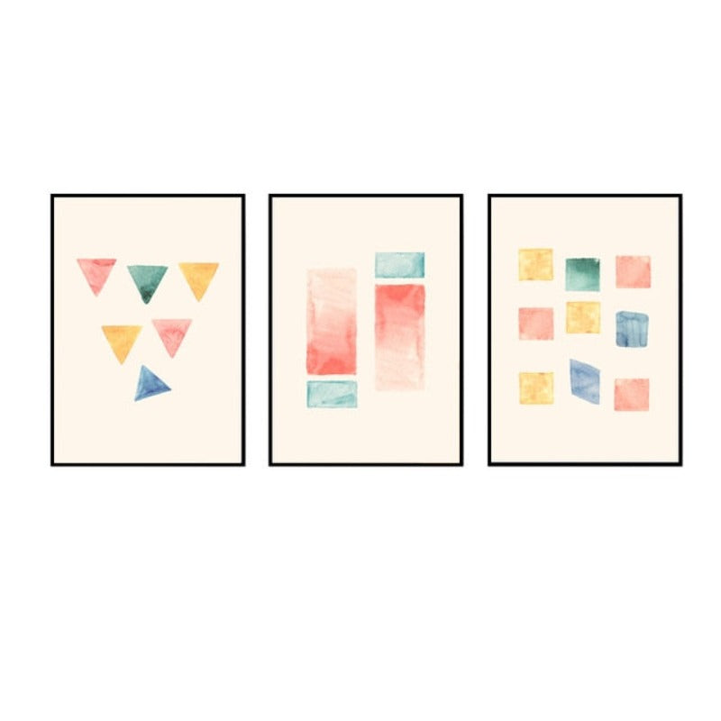 Geometrische Aquarelldrucke Poster - Leinwand Wandkunst Malerei