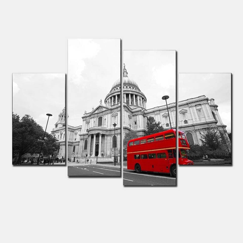London Red Bus - Leinwand Wandkunst Gemälde