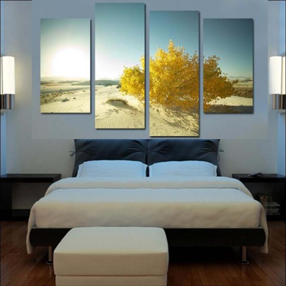 Wüsten Sonnenaufgang - Leinwand Wandkunst Gemälde
