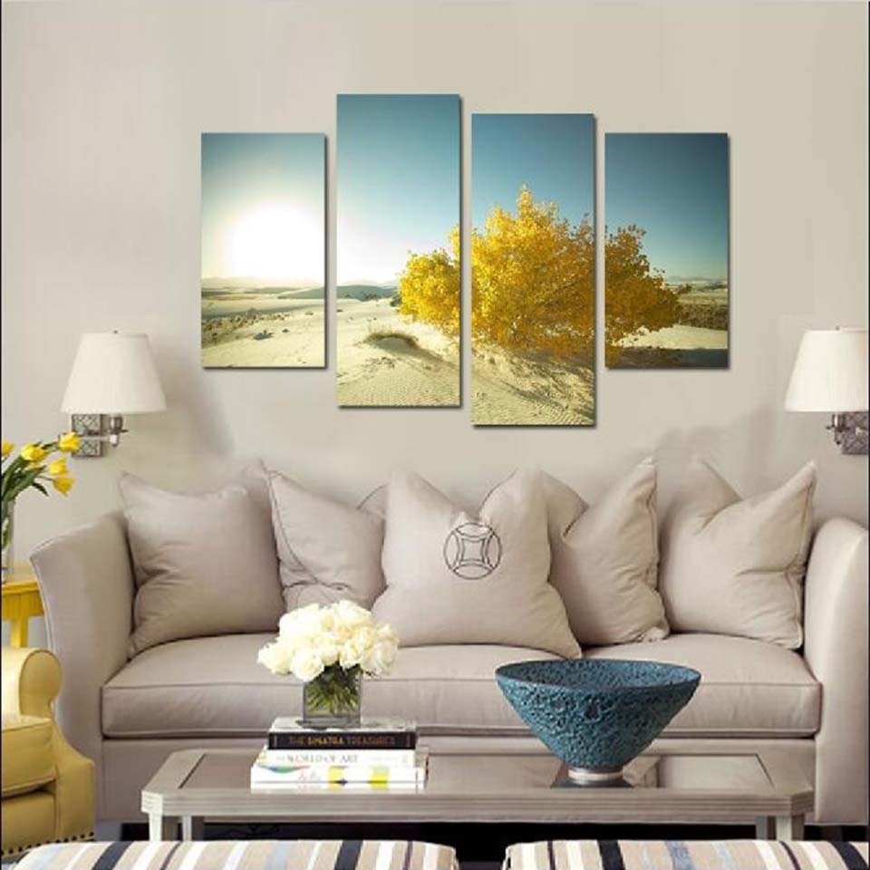 Wüsten Sonnenaufgang - Leinwand Wandkunst Gemälde