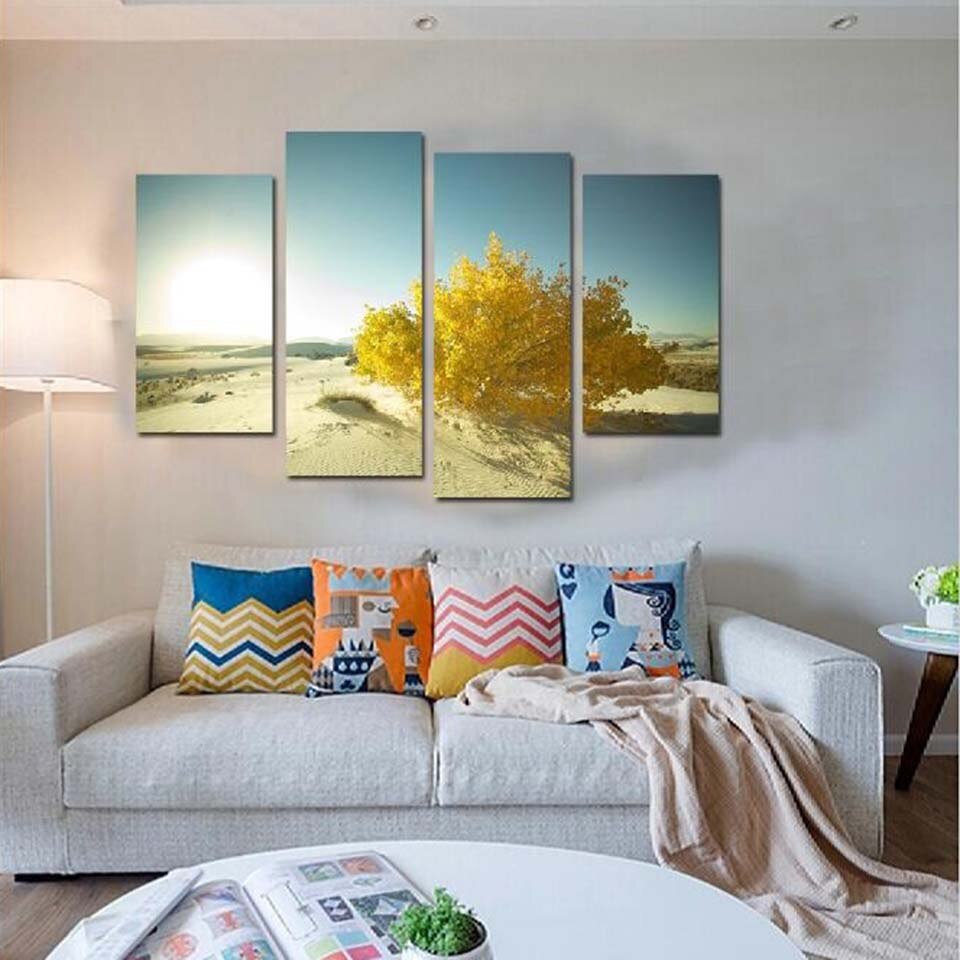Wüsten Sonnenaufgang - Leinwand Wandkunst Gemälde