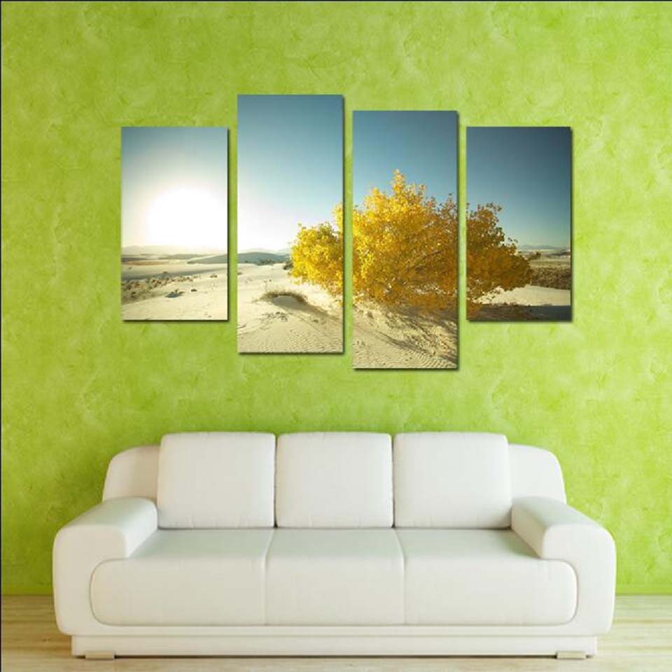 Wüsten Sonnenaufgang - Leinwand Wandkunst Gemälde