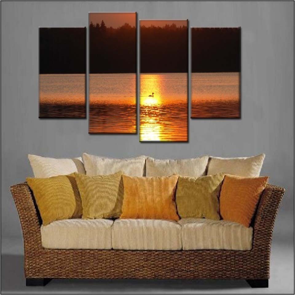 Spiegelbild des Sonnenuntergangs – Leinwandbild