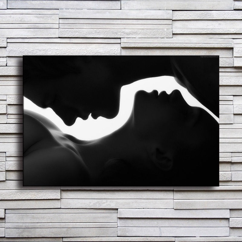 Mann- und Frauensilhouette - Leinwand Wandkunst Gemälde