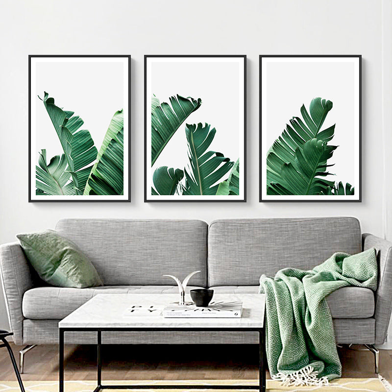 Grüne tropische Blätter - Leinwand Wandkunst Gemälde