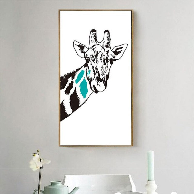 Minimalistische Tiere Giraffe Krawatte Nordisches Poster - Leinwand Wandkunst Gemälde
