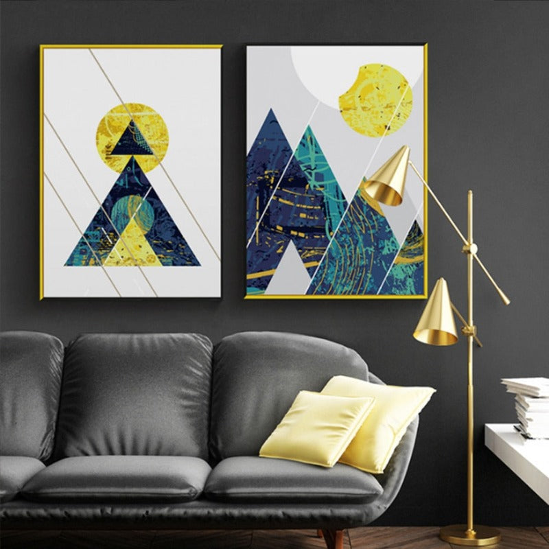 Blaue Berge - Leinwand Wandkunst Malerei