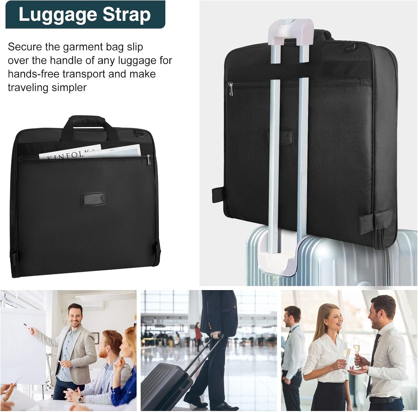 Faltbare wasserdichte Reise-Garderoben-Tasche – Handgepäck-Anzug-Organizer mit Riemen | Brehn