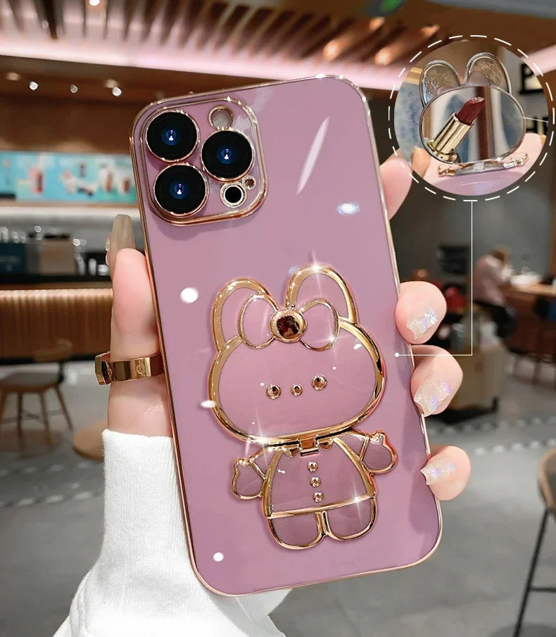 Brehn | 3D Hase Koreanischer Stil Spiegel iPhone Hülle