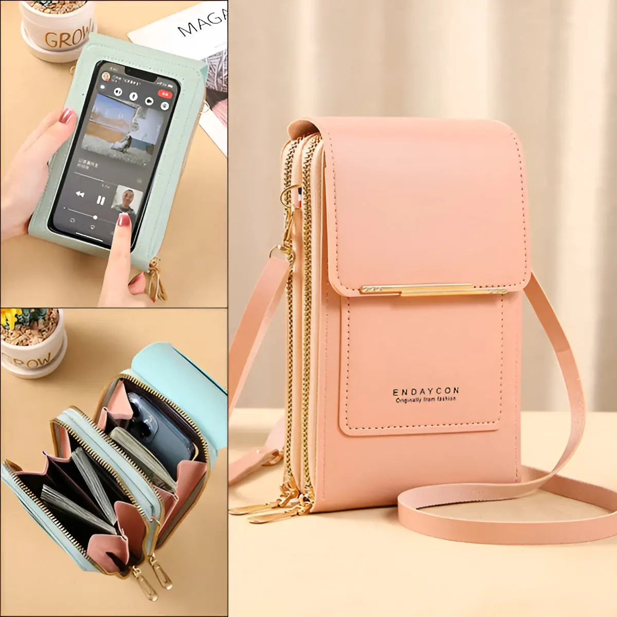 Trendy Leder Anti-Diebstahl Damen Schultertasche - SecureStyle | Brehn