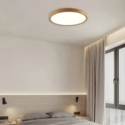 GrainGlow Light – Moderne, ultradünne Holz-Deckenleuchte