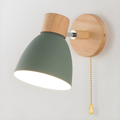 Hölzerne Nordische Wandlampe mit Schalter für Gemütliches Schlafzimmer | Brehn