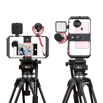 VideoGrip Smartphone-Stabilisator – Professioneller Filmkäfig mit Blitzschuhhalterungen