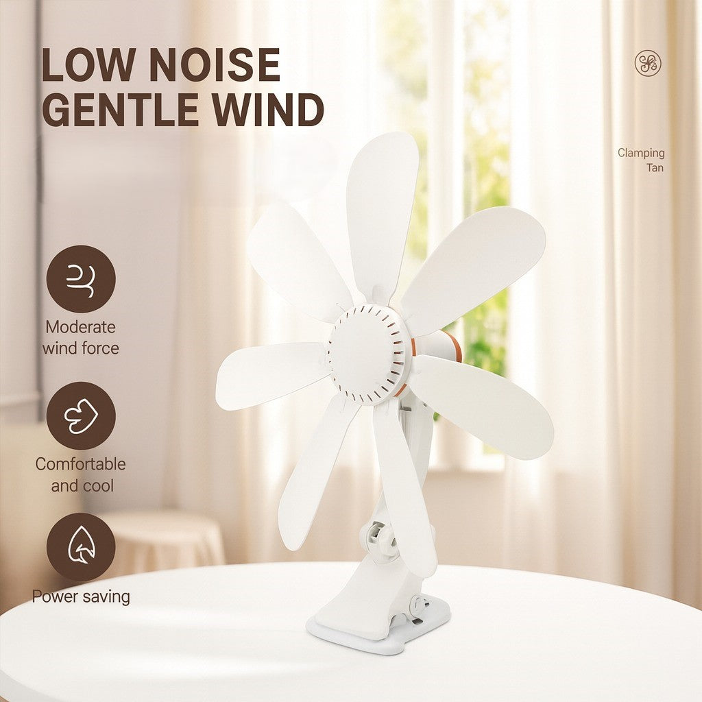 PortaBrehne Clip-On Tisch- & Nachttischventilator
