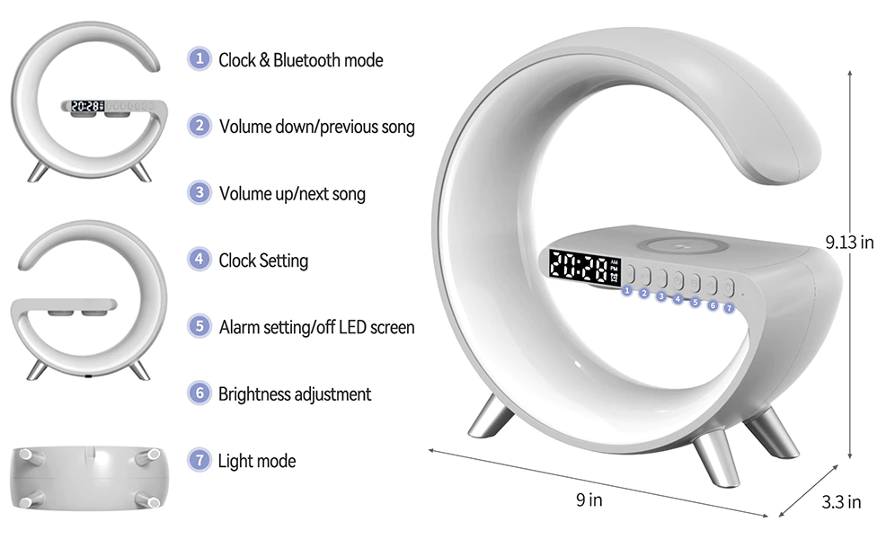 Brehn | Smart Aurora Wireless Ladegerät Bluetooth Lautsprecher