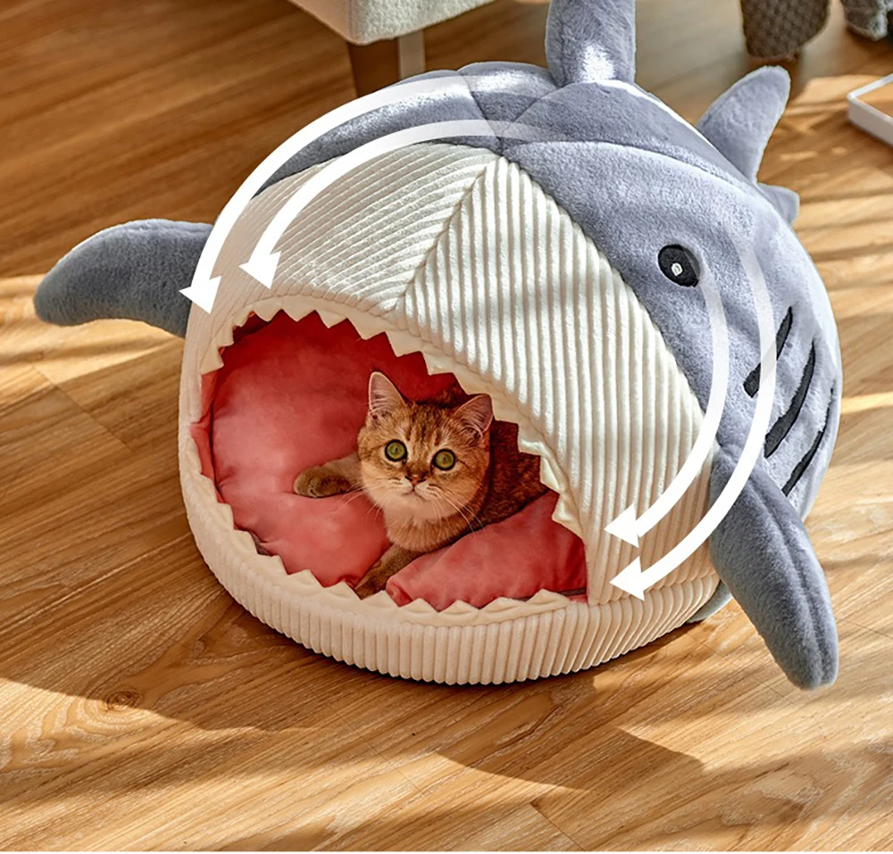 Brehn | Sleepy Shark Tragbares Warmes Haustierhaus
