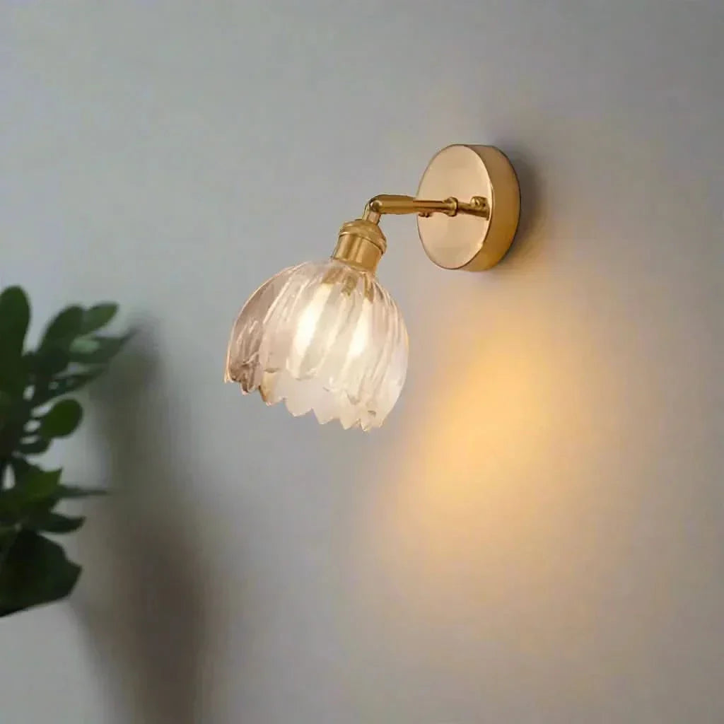 Vintage Tulpenförmige Glas-Wandleuchte
