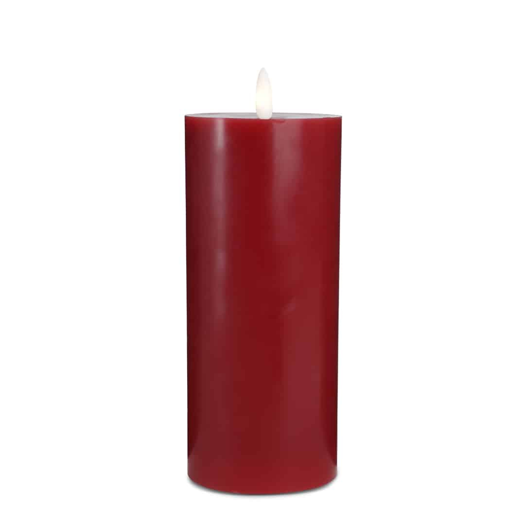 LED Kerze (1 Stück) mit realistischer 3D Flamme 7,5 x 20 cm | Brehn