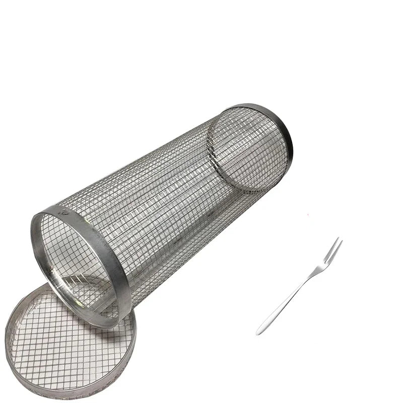 Rolling BBQ Korb Grillkorb Immer Rund Edelstahl Grillnetz | Brehn