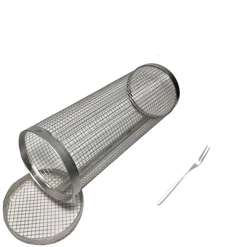 Rolling BBQ Korb Grillkorb Immer Rund Edelstahl Grillnetz | Brehn