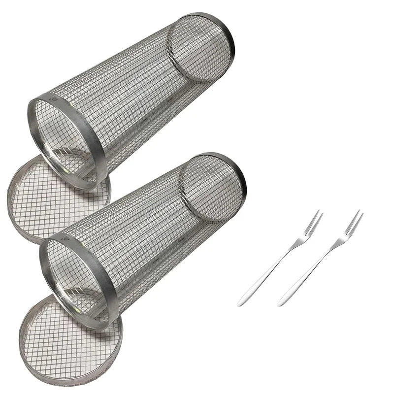 Rolling BBQ Korb Grillkorb Immer Rund Edelstahl Grillnetz | Brehn