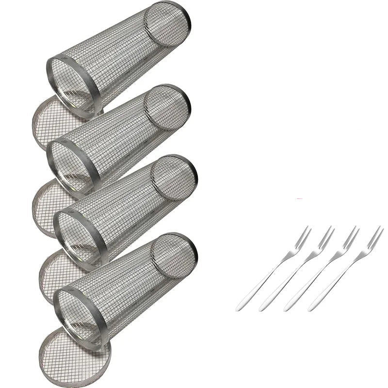 Rolling BBQ Korb Grillkorb Immer Rund Edelstahl Grillnetz | Brehn