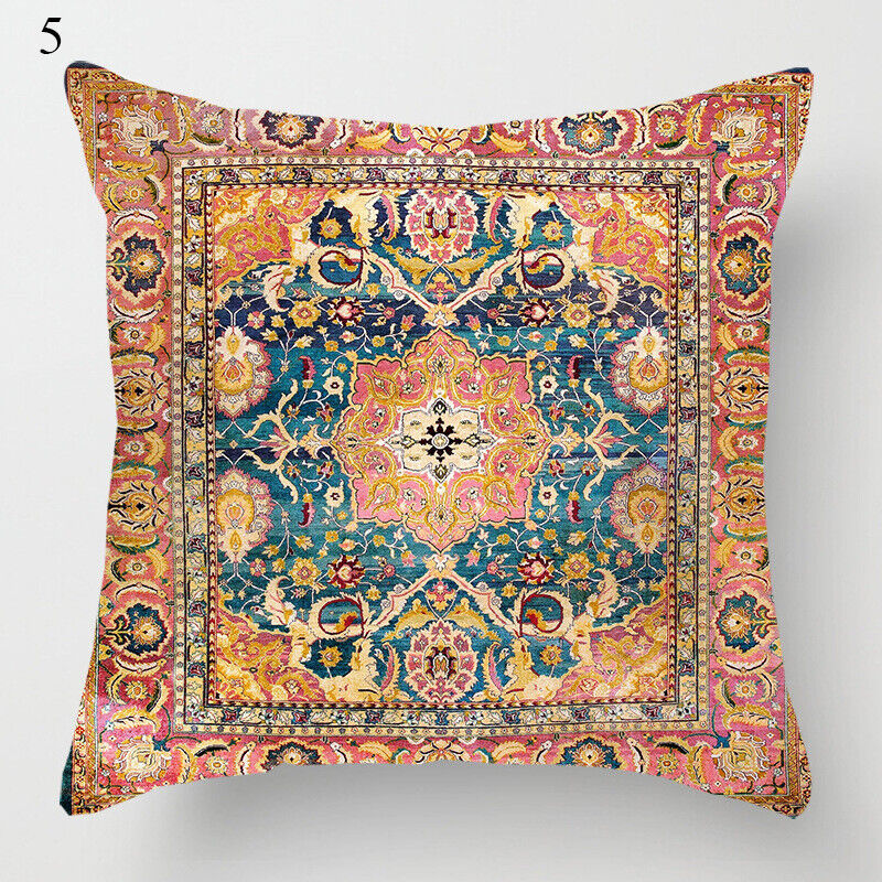 Ethnic Boho Mandala Print Linen Throw Pillow Cover Sofa Pillow Cover Home Decor # Brehn