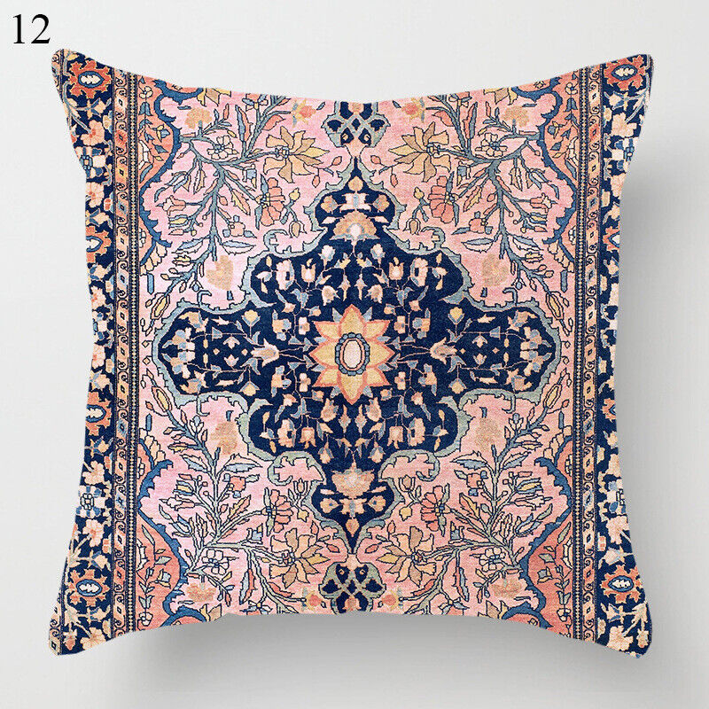 Ethnic Boho Mandala Print Linen Throw Pillow Cover Sofa Pillow Cover Home Decor # Brehn
