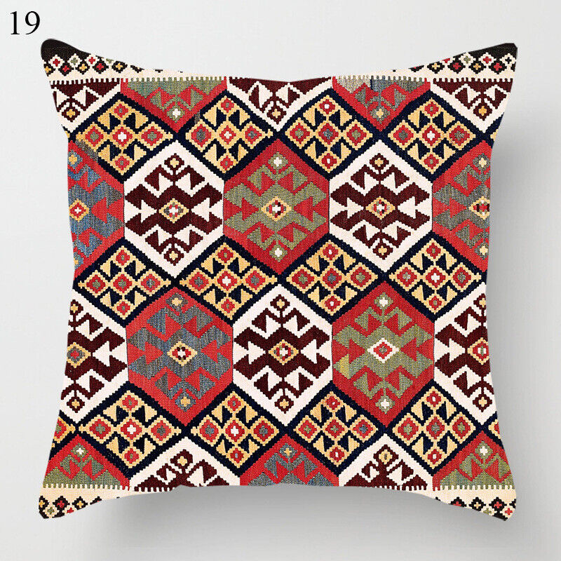 Ethnic Boho Mandala Print Linen Throw Pillow Cover Sofa Pillow Cover Home Decor # Brehn