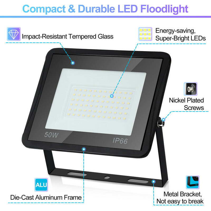LED Fluter mit Stativ Baustrahler 2X50W Kaltweiß | Brehn