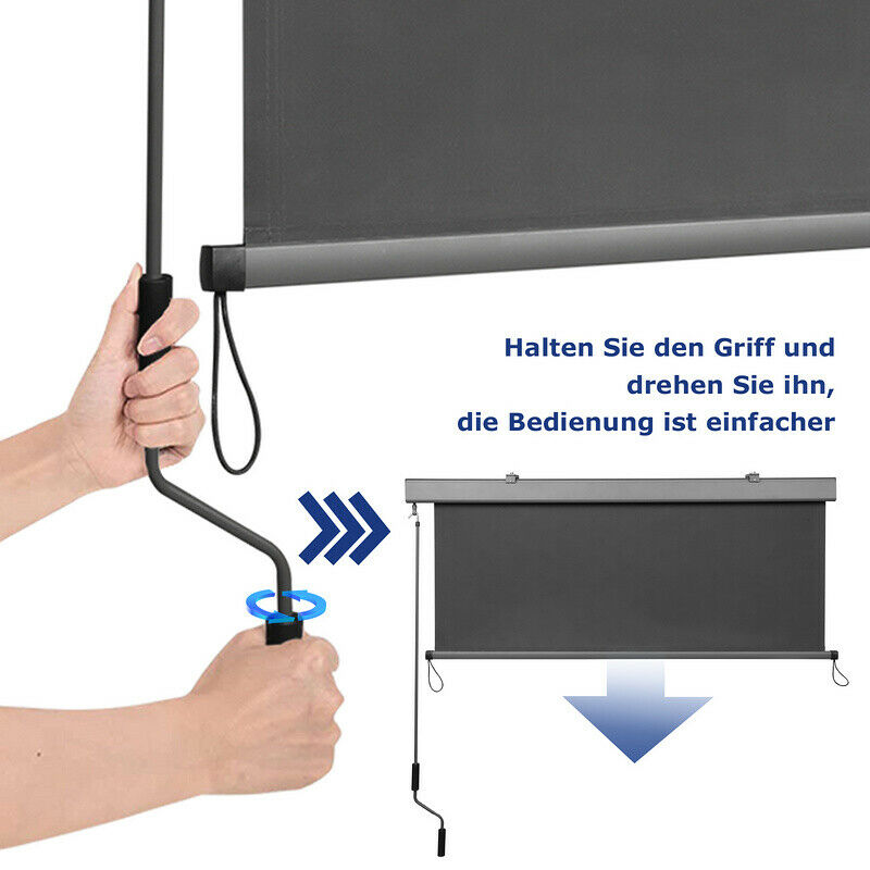 Senkrechtmarkise Sonnenschutz Außenrollo Anthrazit 2.5M*1.4M | Brehn