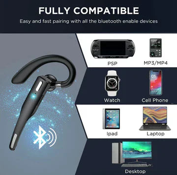Kabelloses Bluetooth 5.1 Headset/Ohrhörer mit zwei Mikrofonen und Geräuschunterdrückung für LKW-Fahrer