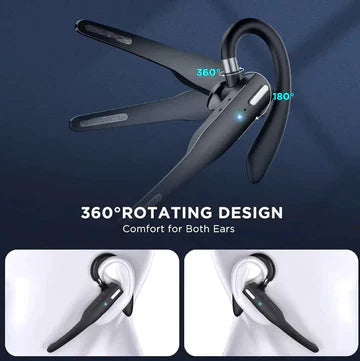 Kabelloses Bluetooth 5.1 Headset/Ohrhörer mit zwei Mikrofonen und Geräuschunterdrückung für LKW-Fahrer