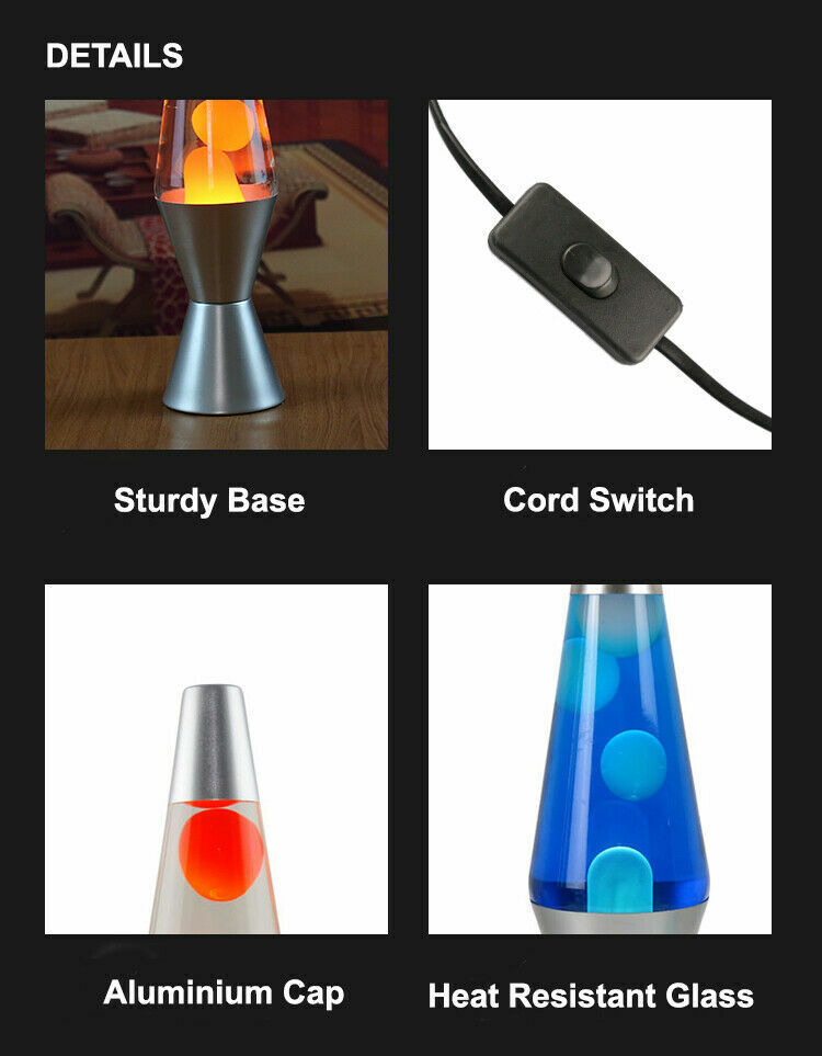 Retro Lava Lampe - Friedliche Bewegung Wachsflüssigkeit Entspannung Licht Geschenk Brehn