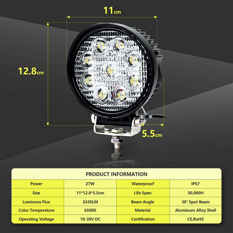 LED Arbeitsscheinwerfer 6X 27W Scheinwerfer | Brehn