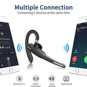 Kabelloses Bluetooth 5.1 Headset/Ohrhörer mit zwei Mikrofonen und Geräuschunterdrückung für LKW-Fahrer