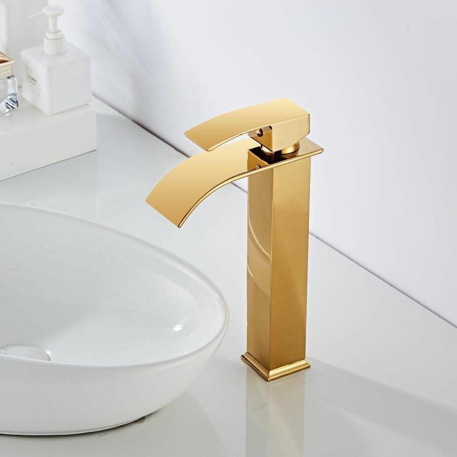Brehn | Waschtischarmatur Wasserfallarmatur Messing Waschtischarmatur Mischbatterie