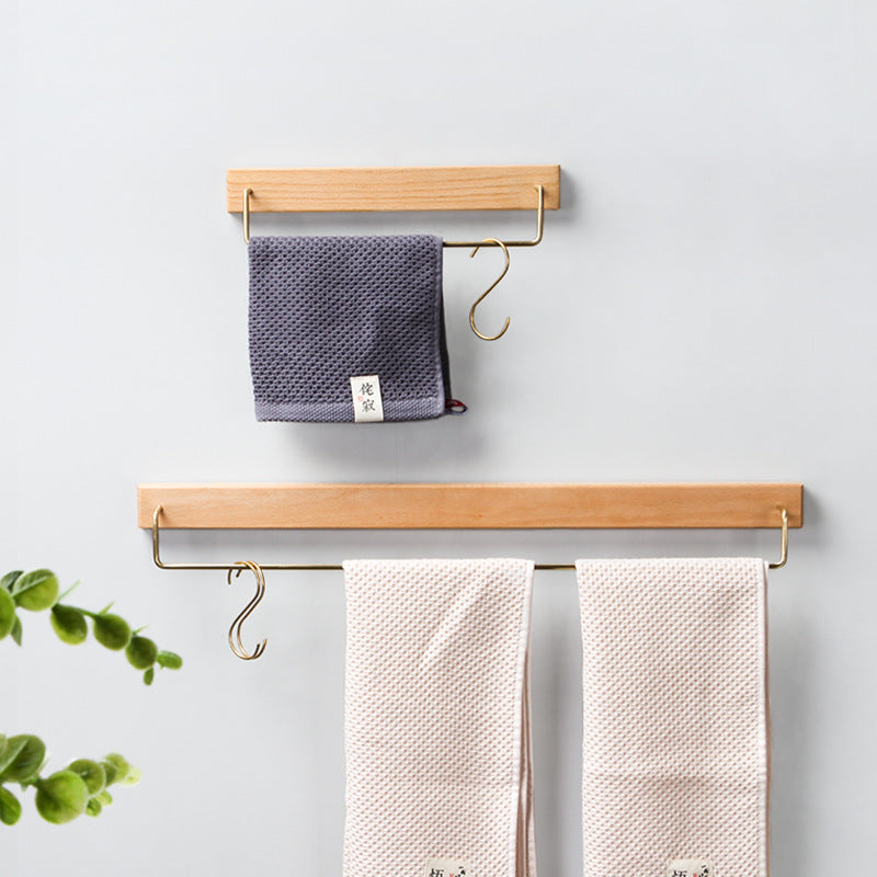 Holz- & Messing-Handtuchhalter für einfache Wandmontage | Brehn