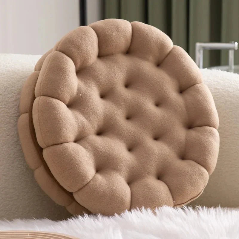 Sandwich Biscuit Sofa Kissen Rund Baumwolle Gewebt Design | Brehn