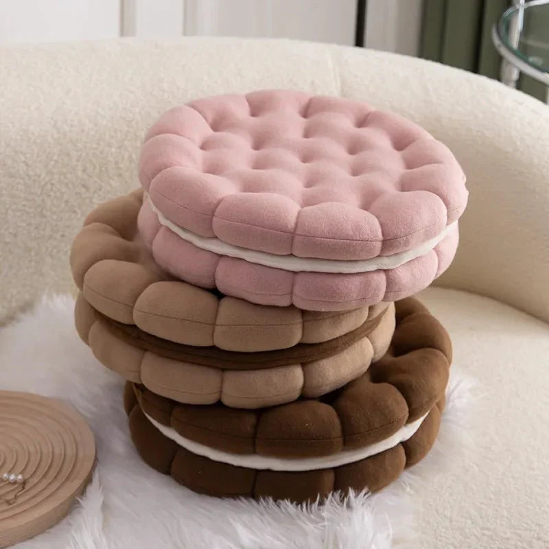 Sandwich Biscuit Sofa Kissen Rund Baumwolle Gewebt Design | Brehn