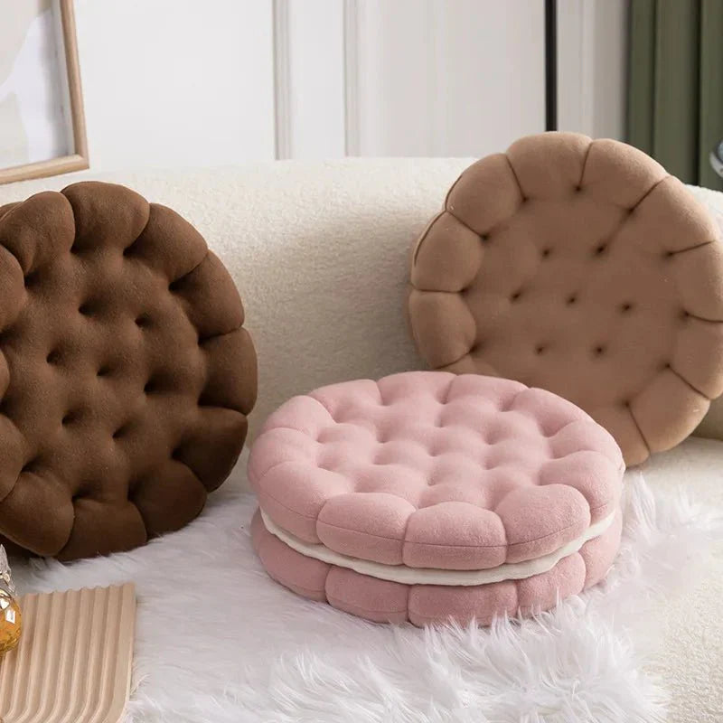 Sandwich Biscuit Sofa Kissen Rund Baumwolle Gewebt Design | Brehn