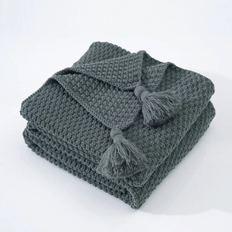 Skandinavische Strickdecke aus Wolle - Aurora