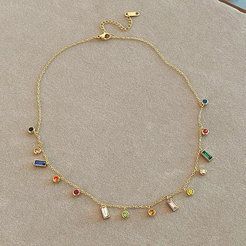 Brehn | Verstreute zarte Kristall-Choker-Halskette