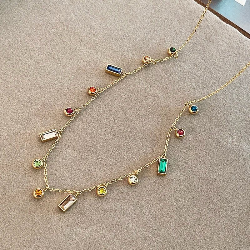 Brehn | Verstreute zarte Kristall-Choker-Halskette
