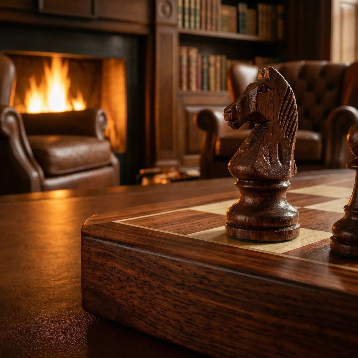 Holz-Schachspiel faltbar mit Schachfiguren | Brehn