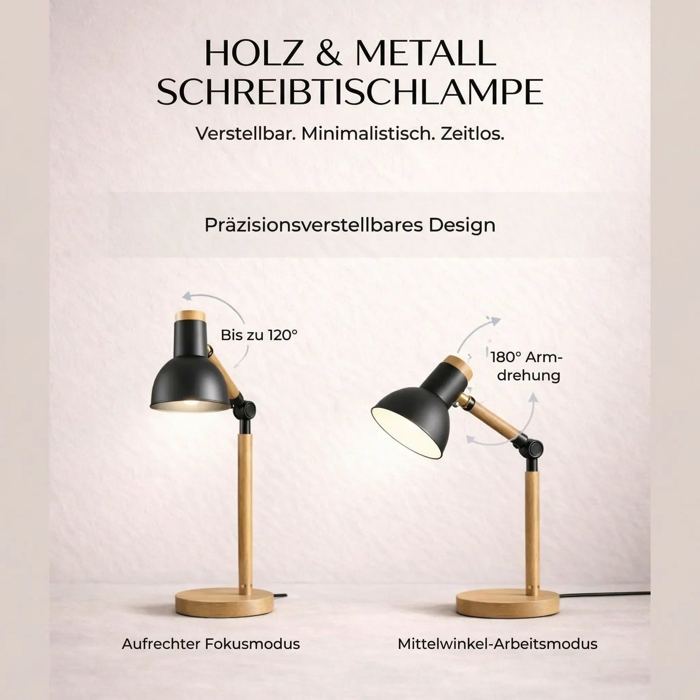 HoutLicht Tischlampe für Schreibtisch | Brehn